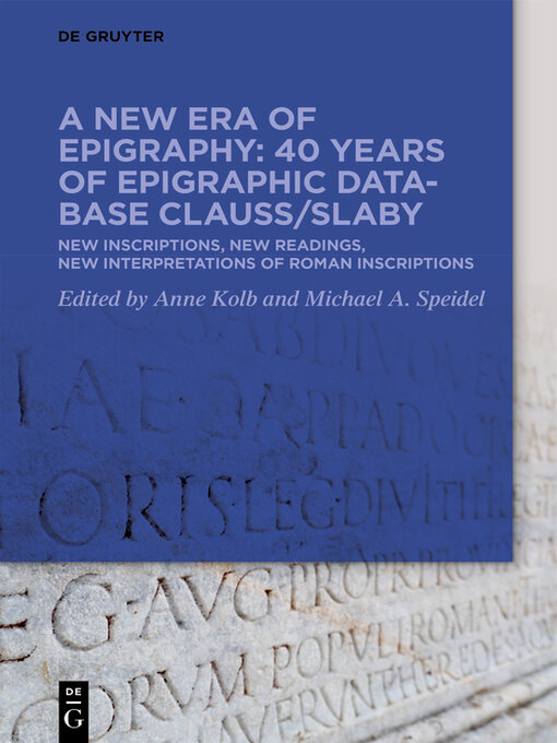 Cover image for A new era of epigraphy